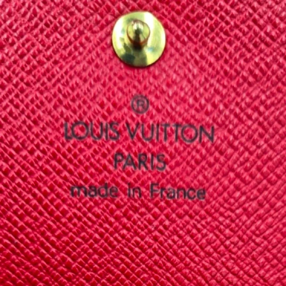 LOUIS VUITTON Red Epi Leather Wallet w/Box, Gift Card, Tag, & Ribbon, EUC